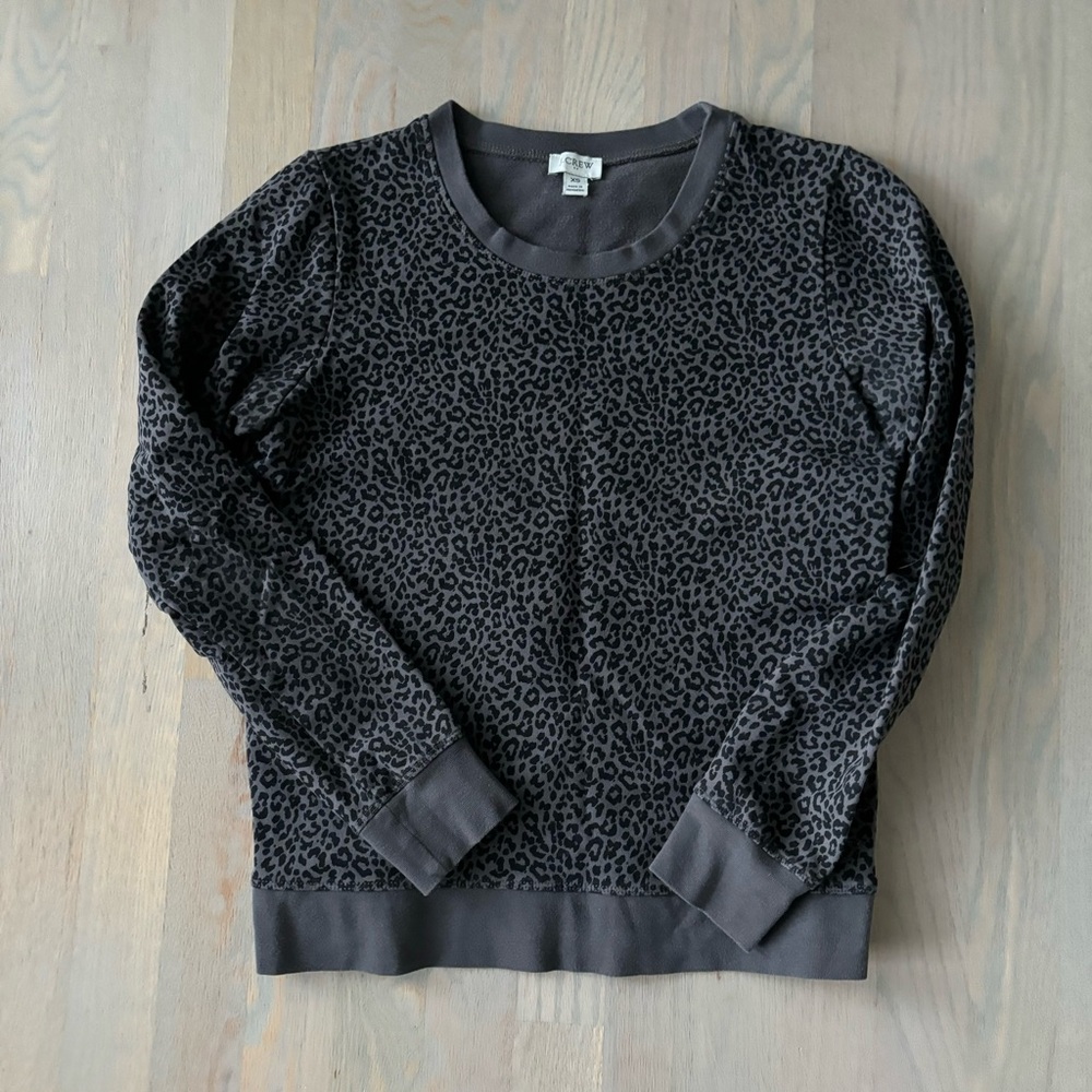J Crew Leopard Sweatshirt size XS